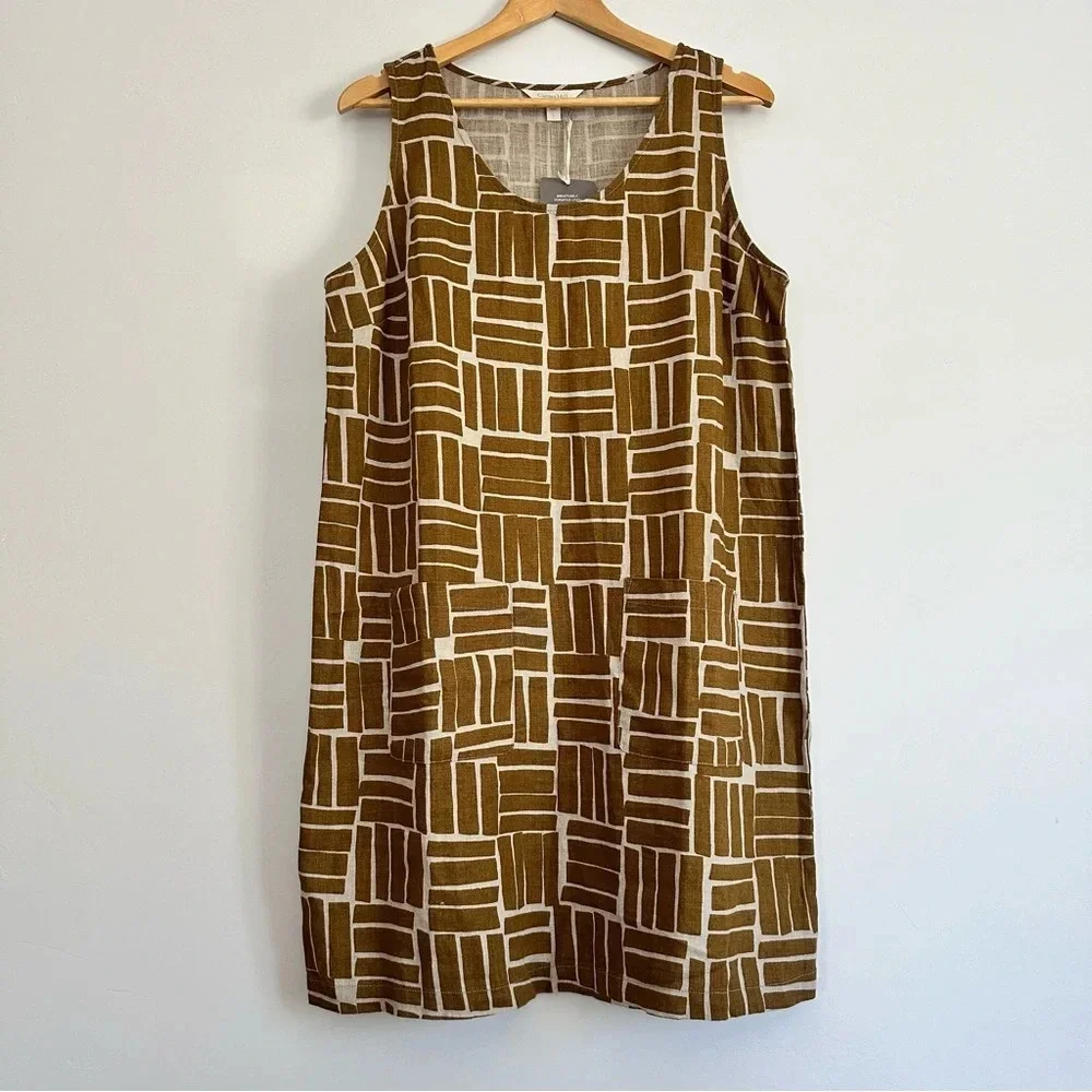 NWT Garnet Hill Minka Linen Dress Size: Large - Picture 2 of 5
